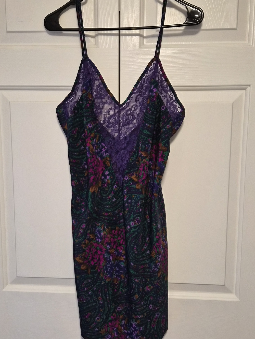 Victoria's Secret Purple Paisley Lace-Trim Slip